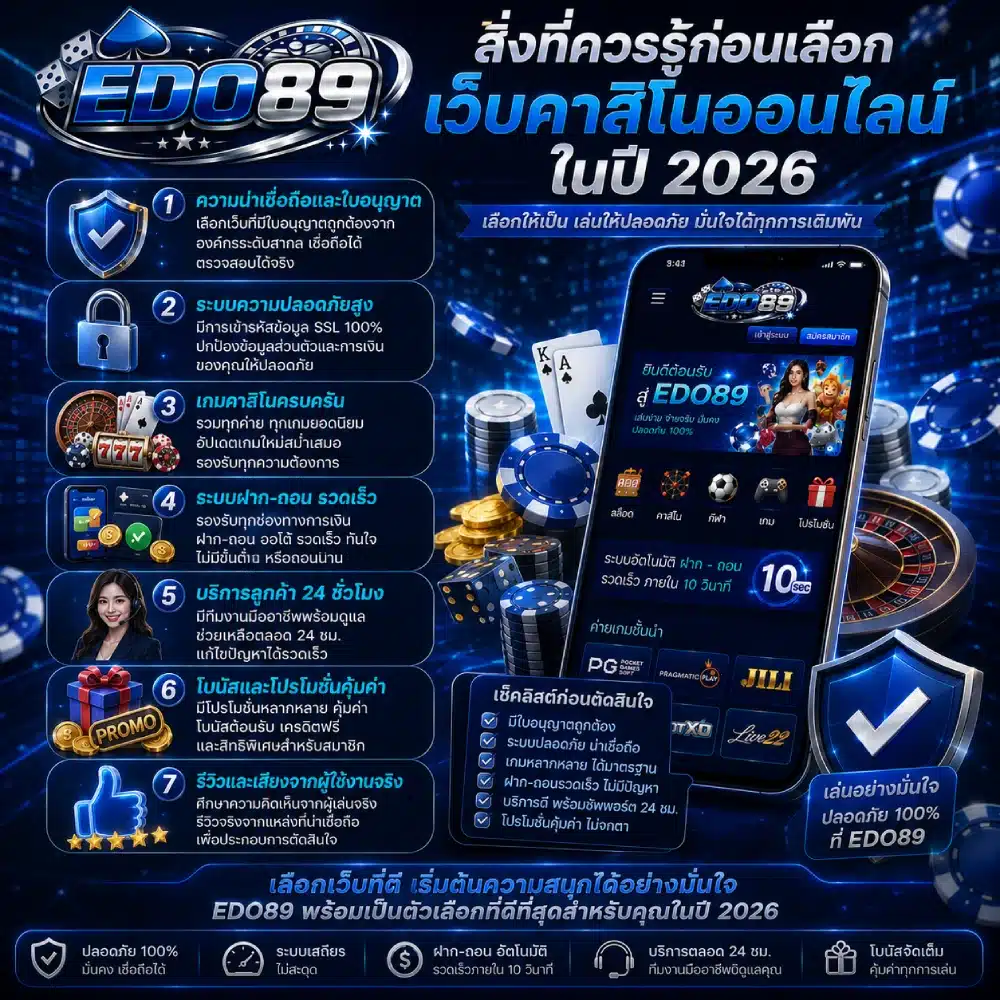 สิ่งที่ควรรู้ก่อนเลือกเว็บคาสิโนออนไลน์ในปี 2026
